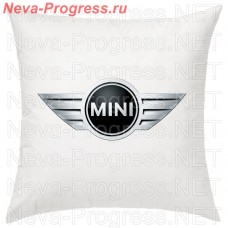 Подушка с вышитым логотипом MINI в салон автомобиля, размер и цвет выбирайте в опциях