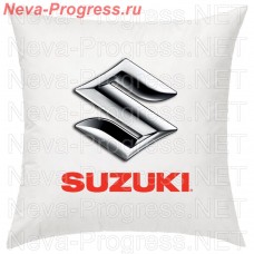 Подушка с вышитым логотипом и надписью SUZUKI в салон автомобиля, размер и цвет выбирайте в опциях
