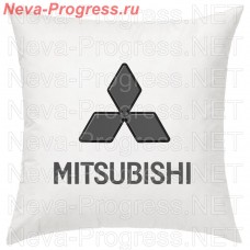 Подушка с вышитым логотипом и надписью MITSUBISHI в салон автомобиля, размер и цвет выбирайте в опциях