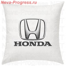 Подушка с вышитым логотипом и надписью HONDA в салон автомобиля, размер и цвет выбирайте в опциях